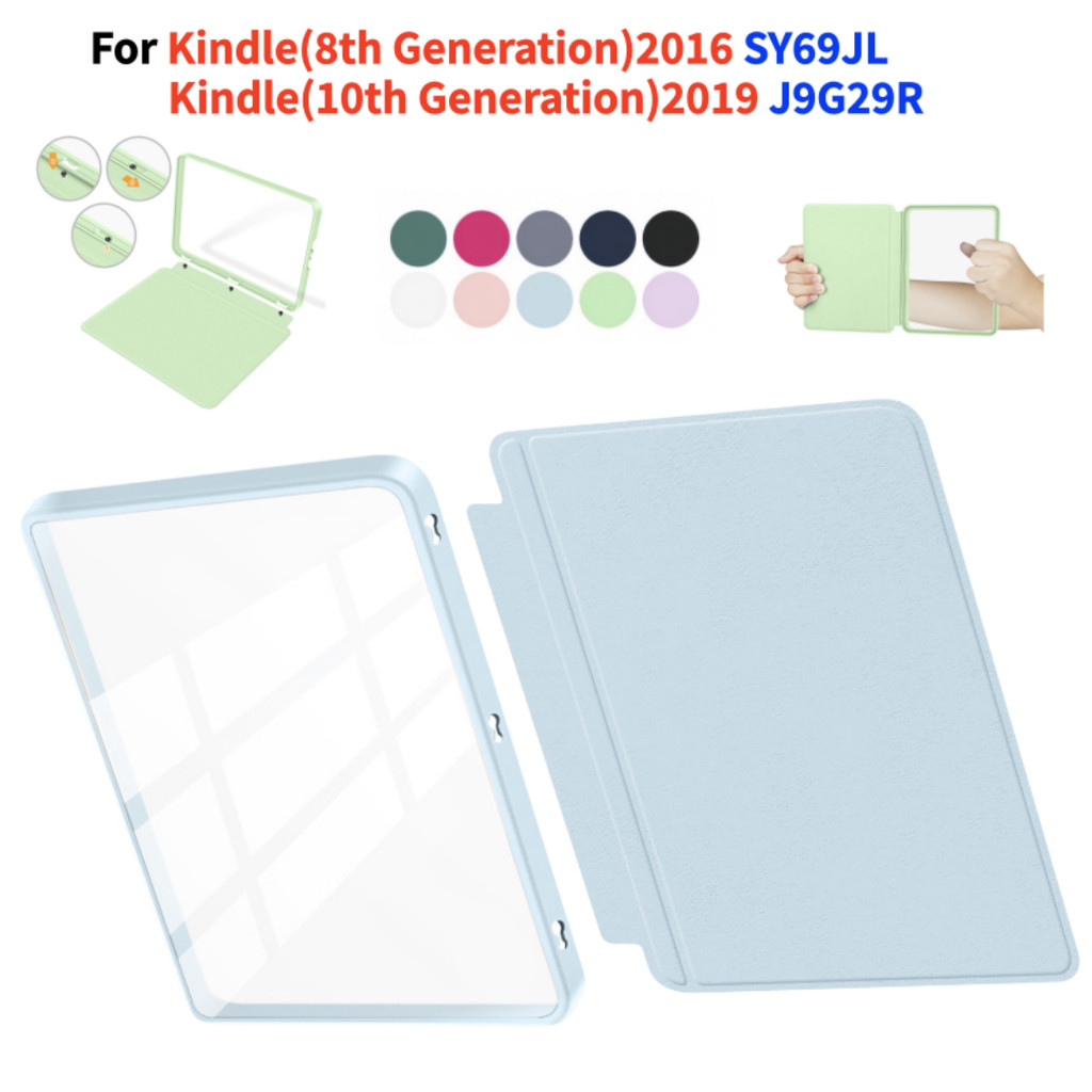 สําหรับ Kindle (รุ่นที่ 8)2016 SY69JL Kindle (10th Generation) 2019 J9G29R อะคริลิคฝาครอบพลิกที่ชัดเ