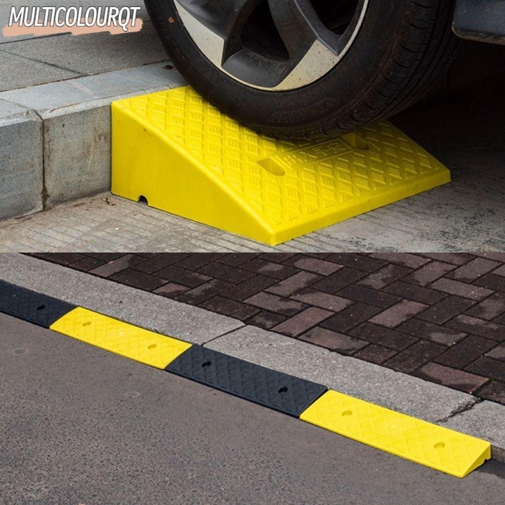 MULTICOLOURQT รถล้อ Driveway สีดําความเร็ว Bump ยาง Curb ทนทาน Anti-Slip สีเหลืองเกณฑ์ Ramp รถบรรทุก