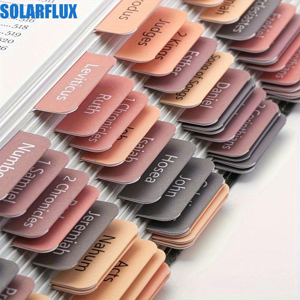 SOLARFLUX 5 แผ่น/เซ็ต Bible Index Tabs, Studying Bible Morandi Laminated Bible Tabs, Educational Sti