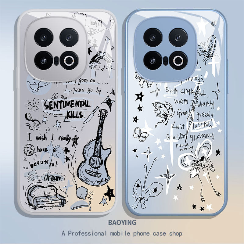กีตาร์ Graffiti เหมาะสําหรับ neo10pro เคสโทรศัพท์ z9turbo + ผีเสื้อ iqoo12 ชุด 11s หญิง neo8pro Art 