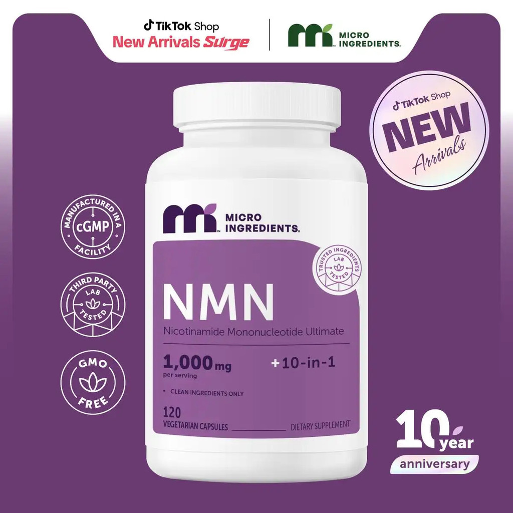 ส่วนผสมขนาดเล็ก NMN Complex 1,000 มก. ต่อเสิร์ฟ, 10-1 คอมเพล็กซ์, Zero Filler, Pure NMN 500 มก. พร้อ