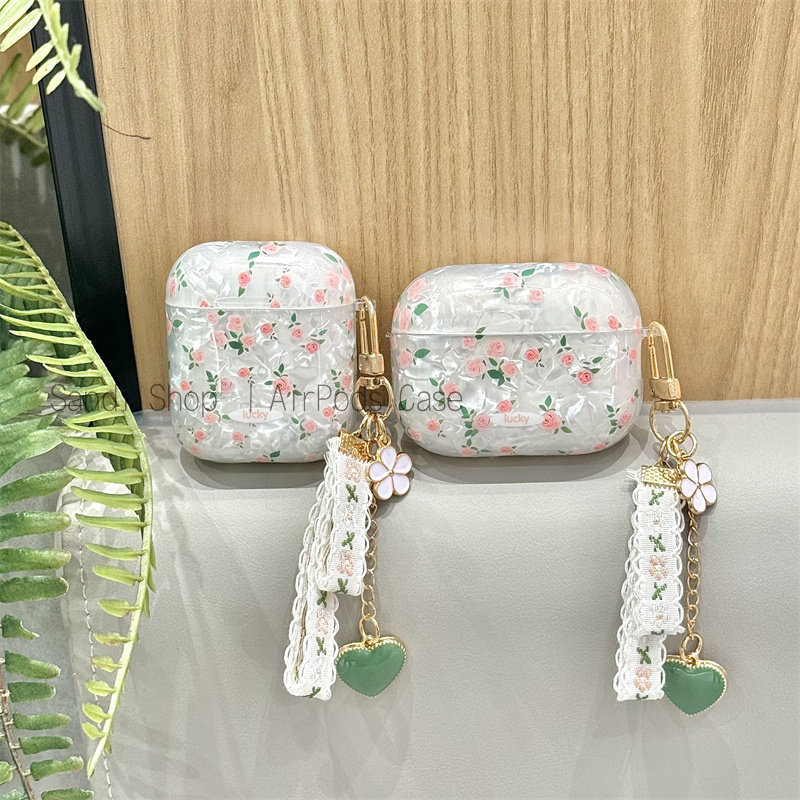 Simple รูปแบบดอกไม้สีชมพู AirPods Pro3 กรณี AirPods 4/4anc กรณี AirPods สําหรับ 1/2/3/4/4anc/Pro/Pro