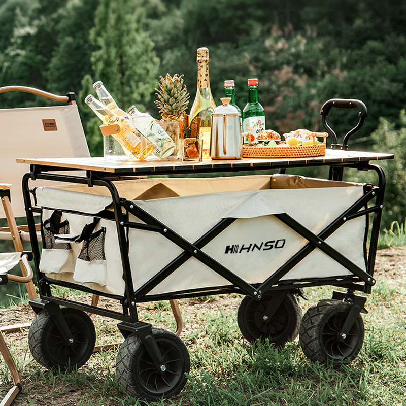 Outdoor Folding Camping Car Camping Cart Trolley Picnic Cart Portable Outing Camping Trolley Trailer