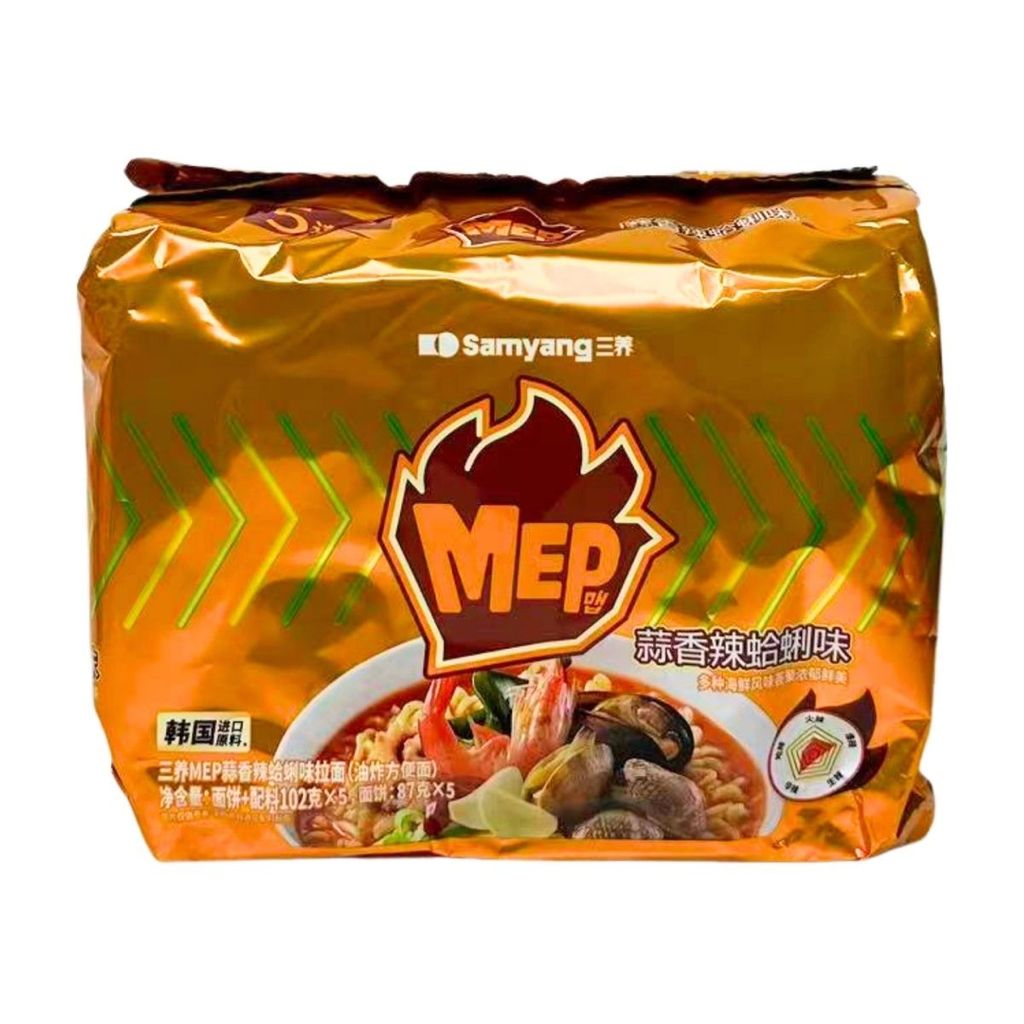 เกาหลี Samyang MEP กระเทียมกุ้งเผ็ดบะหมี่กึ่งสําเร็จรูป MEP นําเข้าบะหมี่กึ่งสําเร็จรูป Ramen Supper
