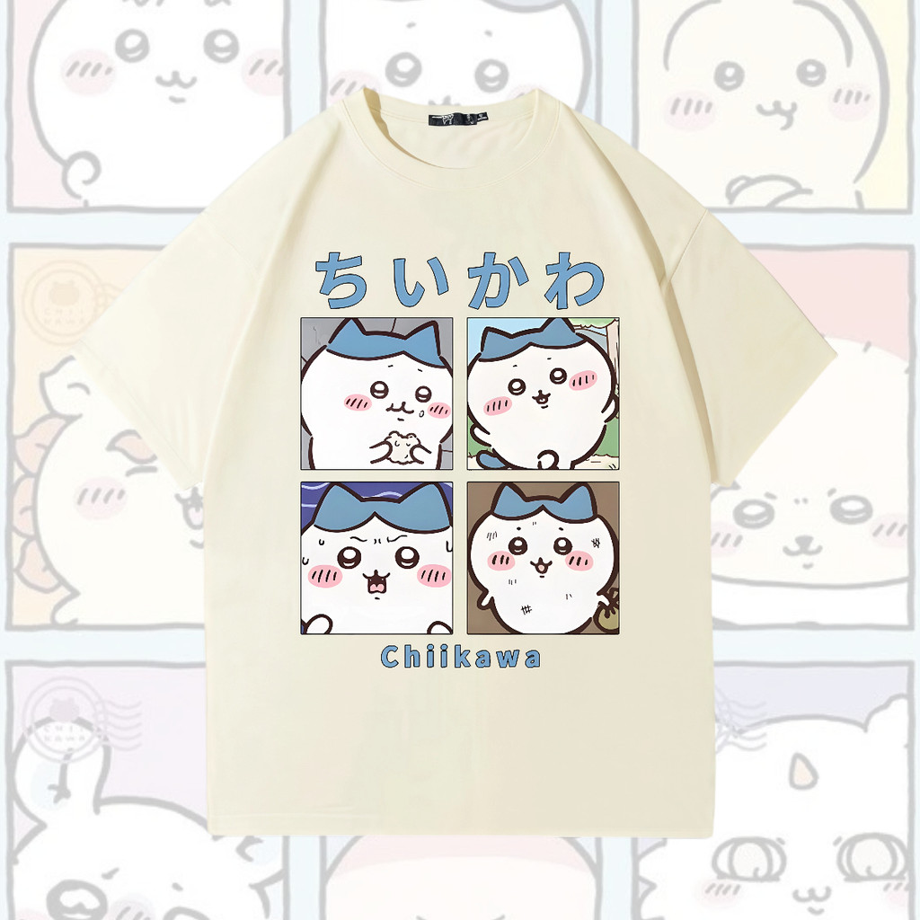 Cikawa Hachiware Family Matching T-shirt น่ารักแบบการ์ตูน ทำจากผ้าฝ้าย สไตล์เหมาะสำหรับครอบครัว [พร้