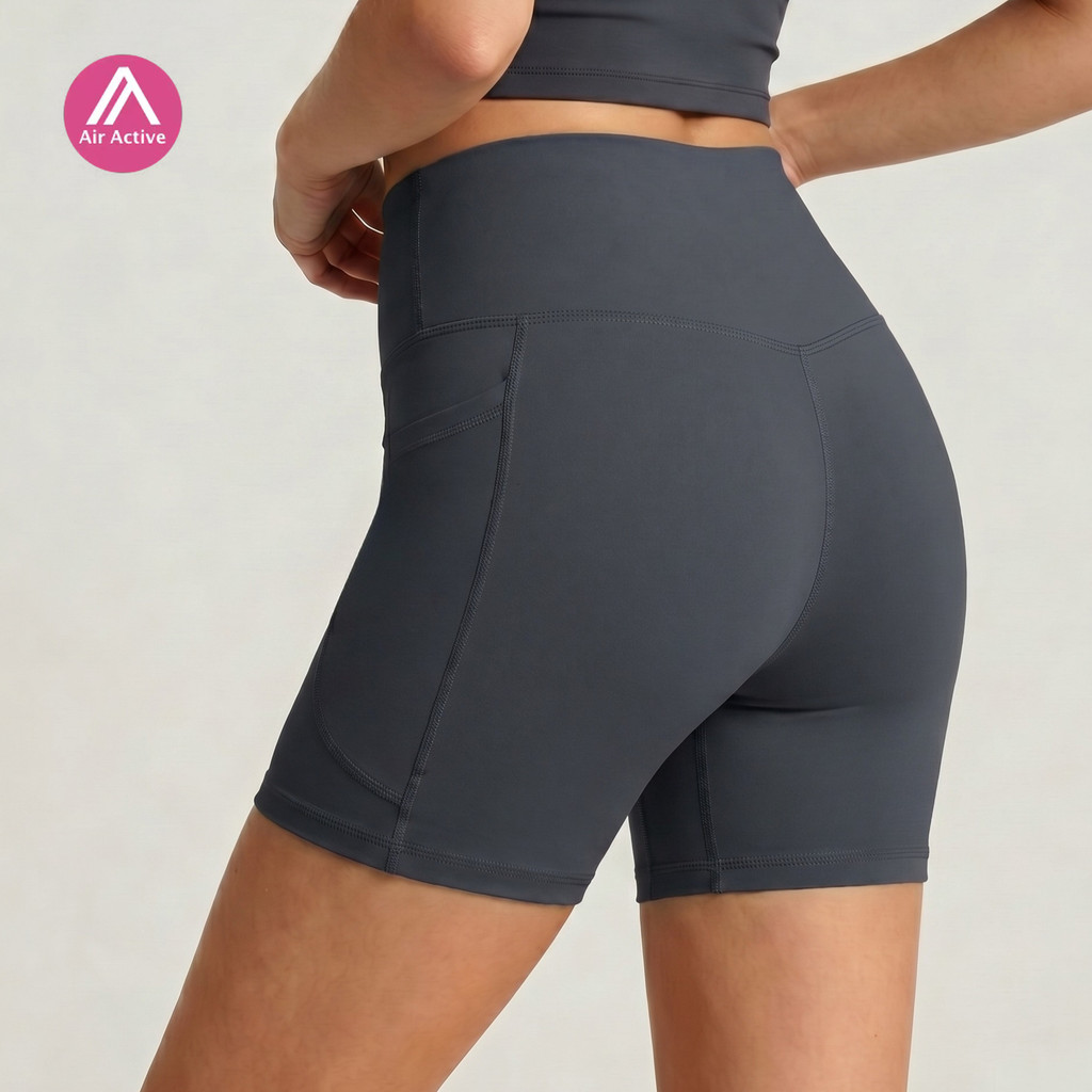 Airactive Leisure  Yoga Sports Shorts High Waist Side Pockets Breathable