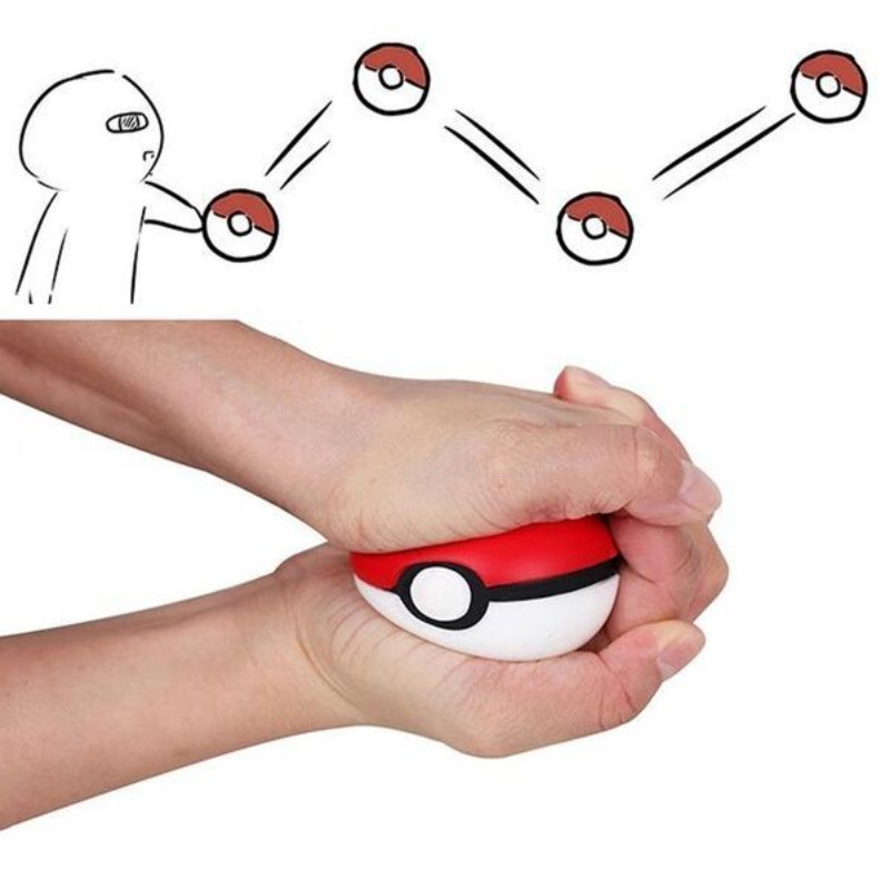 Pokemon Anime Poke Ball ของเล่นบีบ Bouncing Ball Kawaii สัตว์เลี้ยงของเล่นนุ่มและทนต่อการตกแมวและสุน