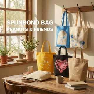 Se-ed (ซีเอ็ด) : PN5-กระเป๋าสปันบอนด์ : PEANUTS-5C Spunbond Shopping Bag (PN5C-SPB-CR35.5) W35.5xH40xB10 cm.
