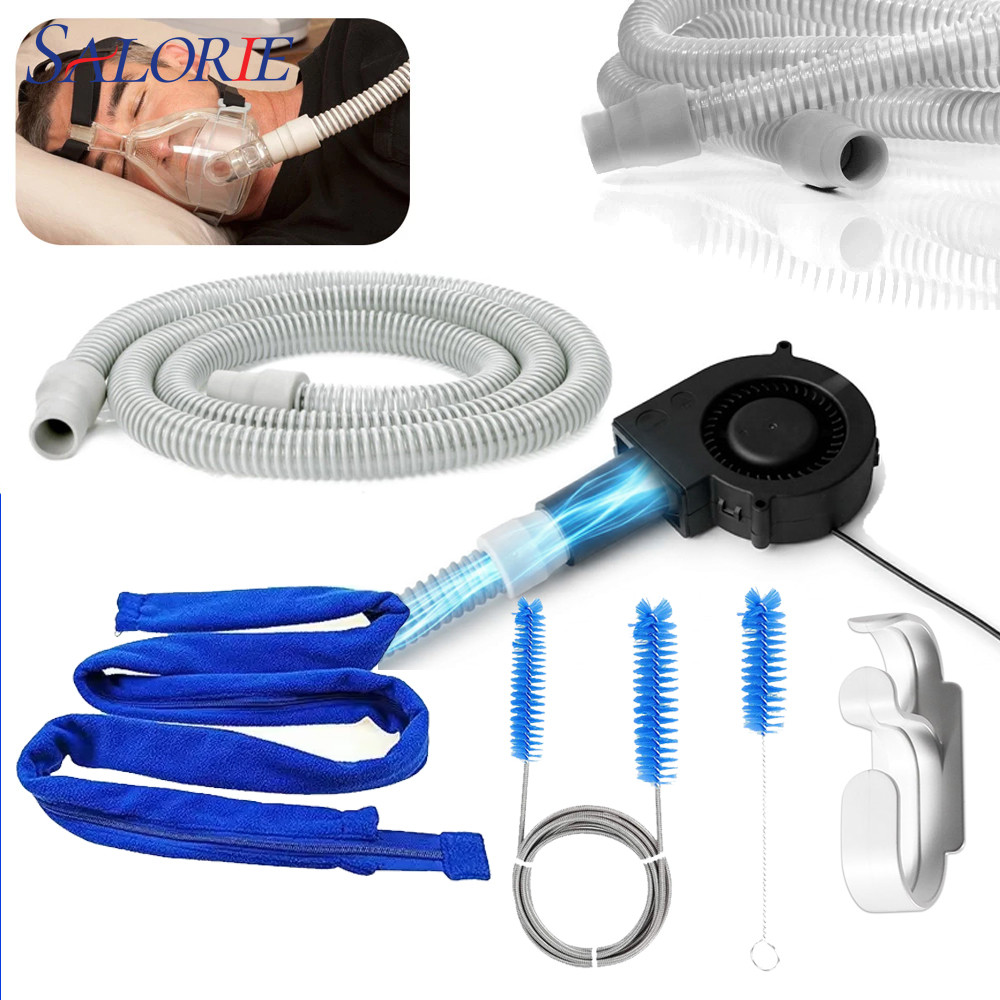 แปรงทําความสะอาดท่อ CPAP ท่อเครื่องเป่าชุดทําความสะอาด Fast-Drying Silent Blower พัดลมทําความสะอาด Universal 22 มม. CPAP ท่อ
