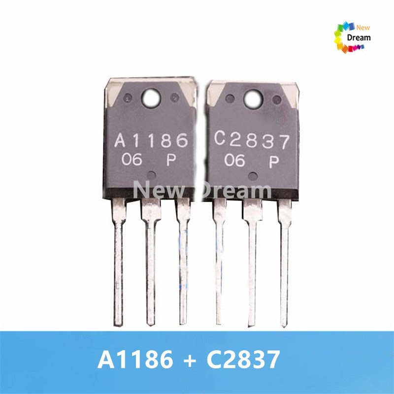 2 คู่ 2SA1186 2SC2837 (2 ชิ้น A1186 + 2 ชิ้น C2837) ทรานซิสเตอร์เชื่อม