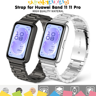 สายรัดโลหะสแตนเลส for Huawei Band 11 11 Pro 10 9 8 NFC สายรัดนาฬิกาสายรัดสายรัดสายรัดสร้อยข้อมือที่ระบายอาศัย