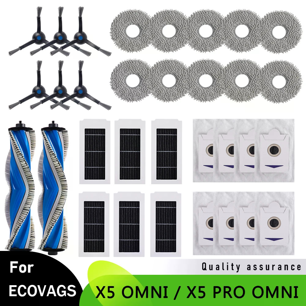 Ecovacs Deebot X5 OMNI / X5 PRO / X5 PRO OMNI Robot Vaccum Dust Bag หลักแปรงด้านข้างกรองผ้าซับ