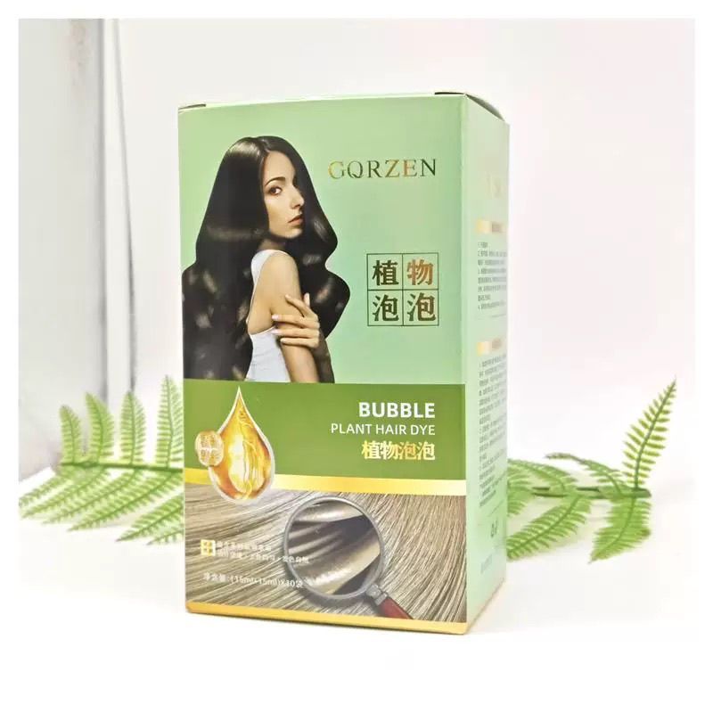 CQRZEN Plant Bubble Dye Evenly สีผมสีธรรมชาติยอดนิยมปกผมขาว [A2184.19w