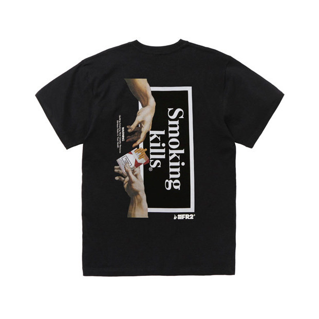 FR2 คุณภาพสูงพิมพ์ Unisex ลูกเรือคอ 200GSM ผ้าฝ้าย 100% Baggy สไตล์ Streetwear เสื้อยืดแขนสั้น 4.19