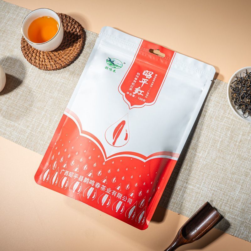 Magpie Mingchun Zhaoping ชาอินทรีย์สีแดง 100g Bagged Black Tea Office High-End Spring Tea ชาเพื่อสุข