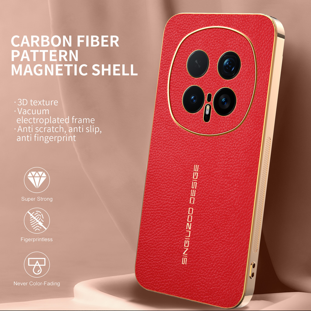 Casing For Honor Magic 8 Pro Case Electroplated lychee peel pattern เคสโทรศัพท์กันกระแทก