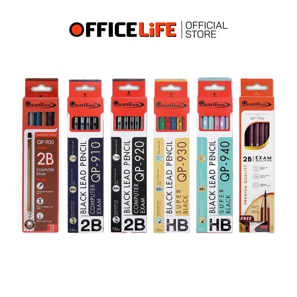 Quantum (ควอนตัม) ดินสอไม้ ดินสอ รุ่น QP-900 QP-910 QP-920 QP-930 QP-940 QP-950 QP-960 ความเข้ม HB, 