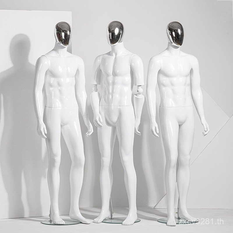 Shop High-End Dummy รุ่นขาตั้งขาตั้ง Props Head ร้านเสื้อผ้าเงินทองชาย Full Body หน้าต่าง KP88