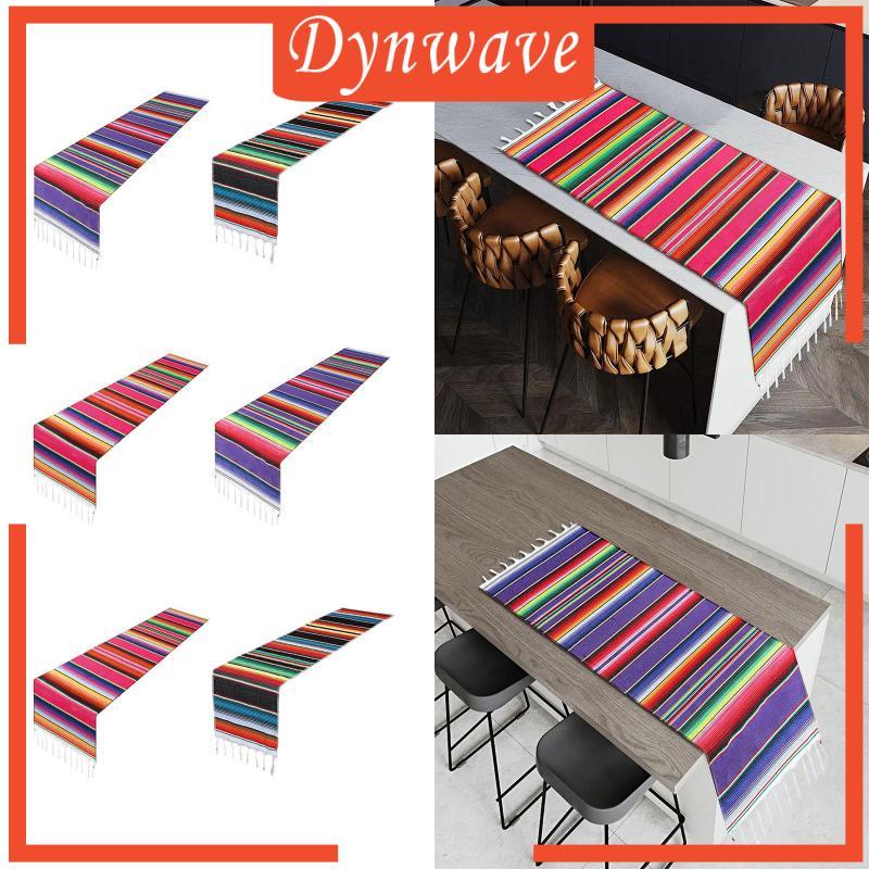 [Dynwave] 8x Mexican Table Runner Mexican Serape สําหรับ Fiesta Themed Cinco DE Mayo