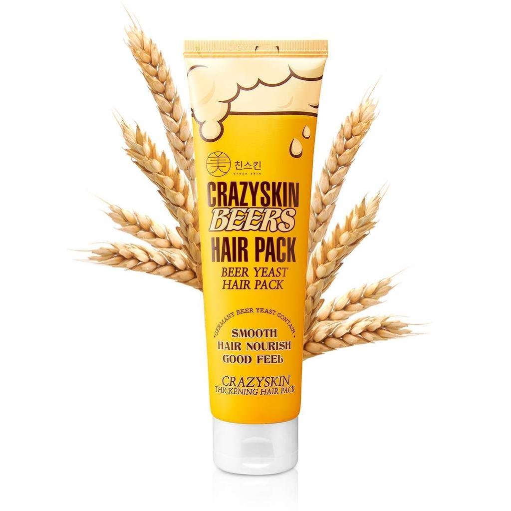 CRAZY SKIN Hair Treatment Mask - pH5.5 Beer Yeast โปรตีน เคราติน น้ํามันอาร์แกน คอลลาเจน - ซ่อมแซมผม