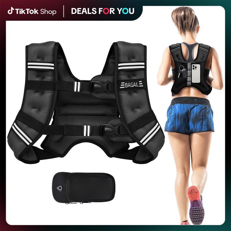 ShopBlack FridayBAGAIL Weighted Vest, 5lbs/8lbs/10lbs/12lbs/15/20lbs/25lbs/30lbs Weight Vest พร้อมกร