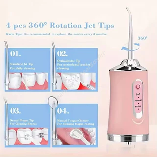 เครื่องทําความสะอาดฟันแบบพกพาไร้สาย ไหมขัดฟันพลังน้ำ 240 MLครบชุด ที่ขูดหินปูน เครื่องฉีดฟัน แปรงสีฟันไฟฟ้า USB ชาร์จดู