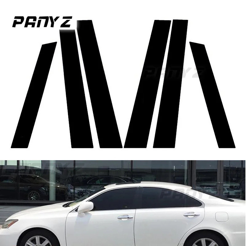 6Pcs Car Pillar Posts Door Window Trim Cover Stickers Exterior Parts for Lexus ES350/GSV40/XV40/ES24