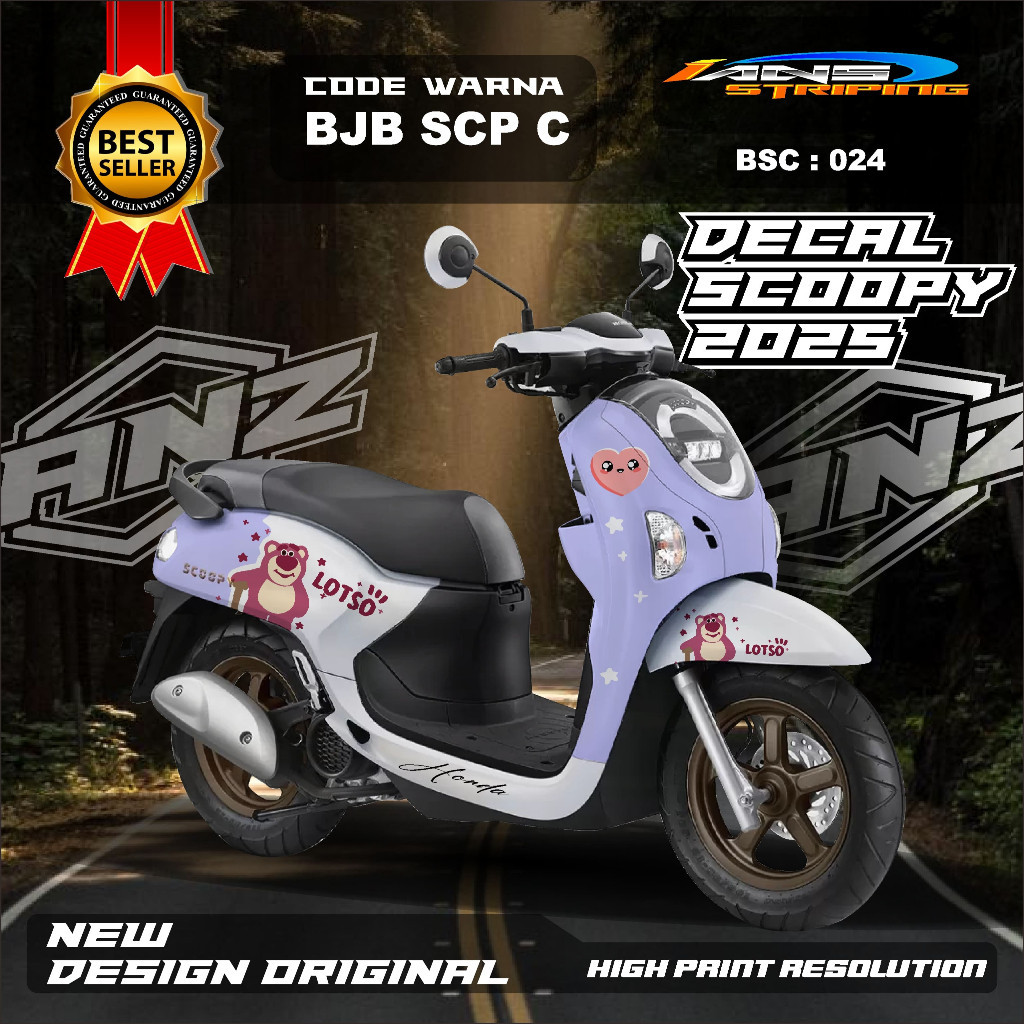 BSC 024 - สติ๊กเกอร์ SCOOPY FULLBODY WITH THE LATEST LOTSO SCOOPY IMAGE 2025 SCOOPY ENERGETIC