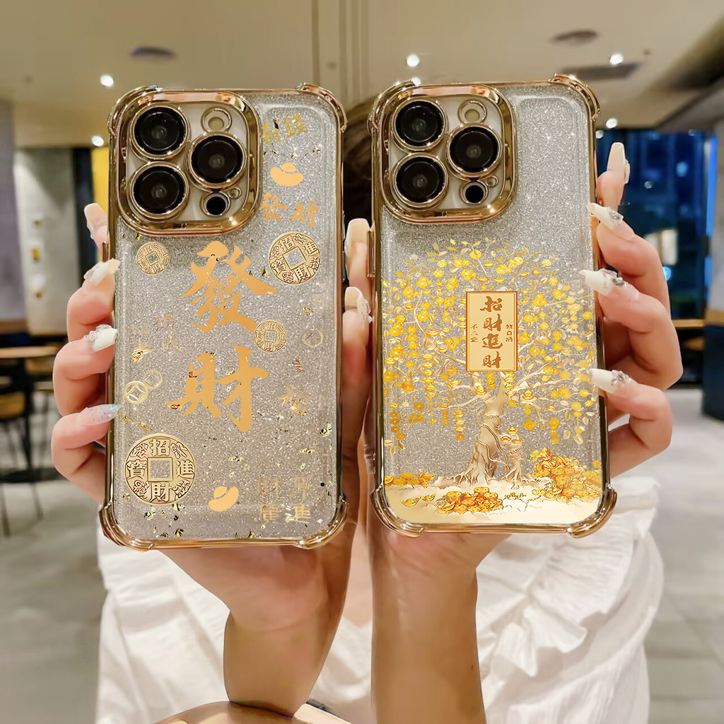 รับ Rich Golden สําหรับ VIVO V60 V50 V40 Lite V30 Y39 Y29 V29E V27 V25 V23 Pro Y21 Y17 Y17S Y22S Y28 Y35 Y21A Y21S Y33T นุ่มตรุษจีนเคสโทรศัพท์กันกระแทก