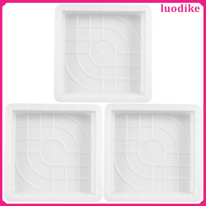 3 ชิ้นกระเบื้องปูพื้น Mould Stepping Stones Cement Paver แม่พิมพ์สําหรับแสตมป์คอนกรีต luodike