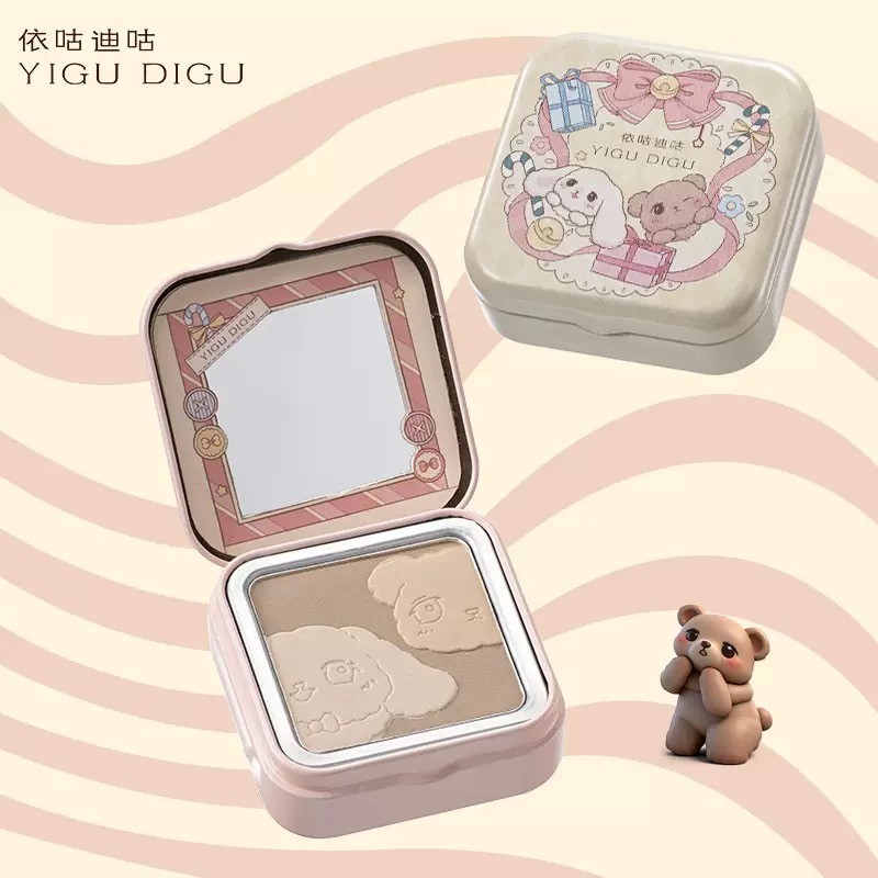 YIGUDIGU คอนทัวร์คริสต์มาส พาเลทคอนทัวร์สามสี สามในหนึ่งเดียว ไฮไลท์ด้าน จมูกและเงา