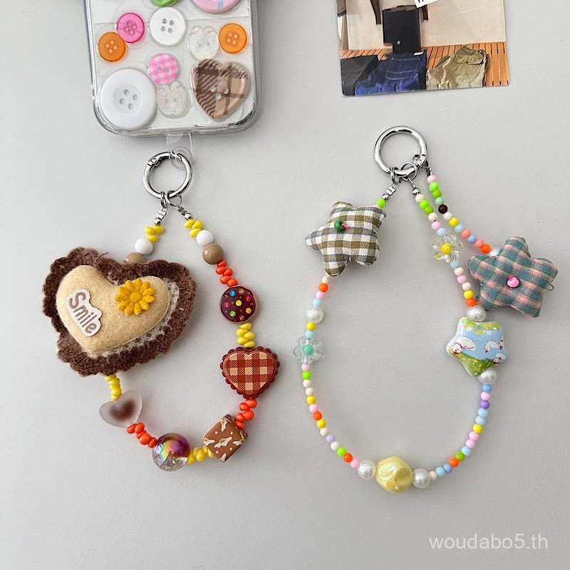 Felt Braided Love Heart Phone Lanyard สไตล์ใหม่ Retro เยอรมันน่ารัก Plush โทรศัพท์โซ่ข้อมือ J9JC