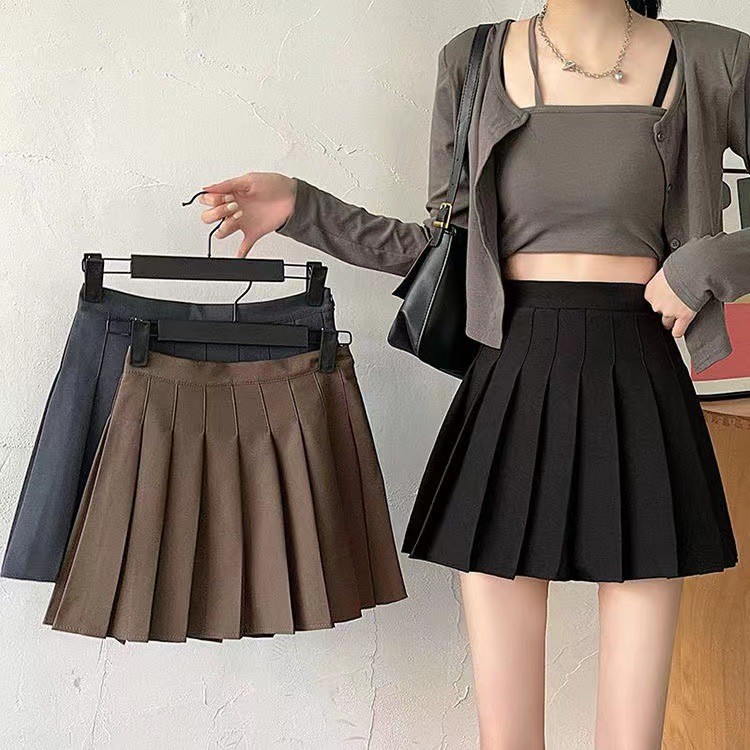 กระโปรงจีบซิปและกระดุม JK Safety - กระโปรงแฟชันสำหรับทุกวัน