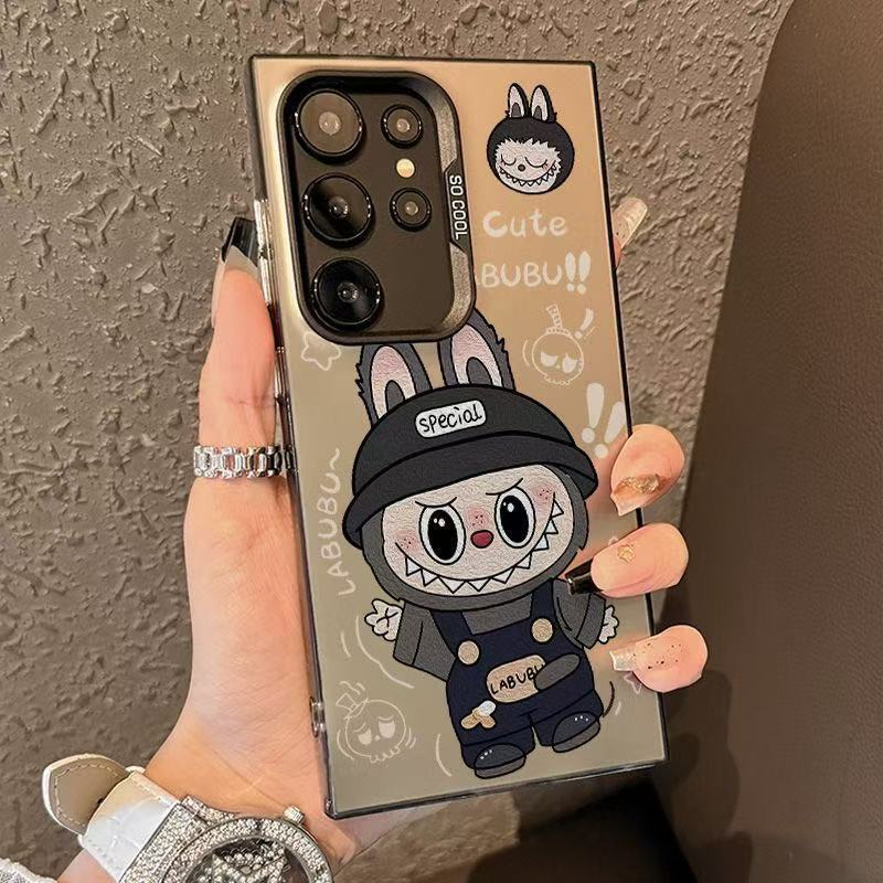 Happy English Labu เหมาะสําหรับ Samsung s24ultra เคสโทรศัพท์ภาพวาดสีน้ํามันรวมทุกอย่างกันกระแทก s25u