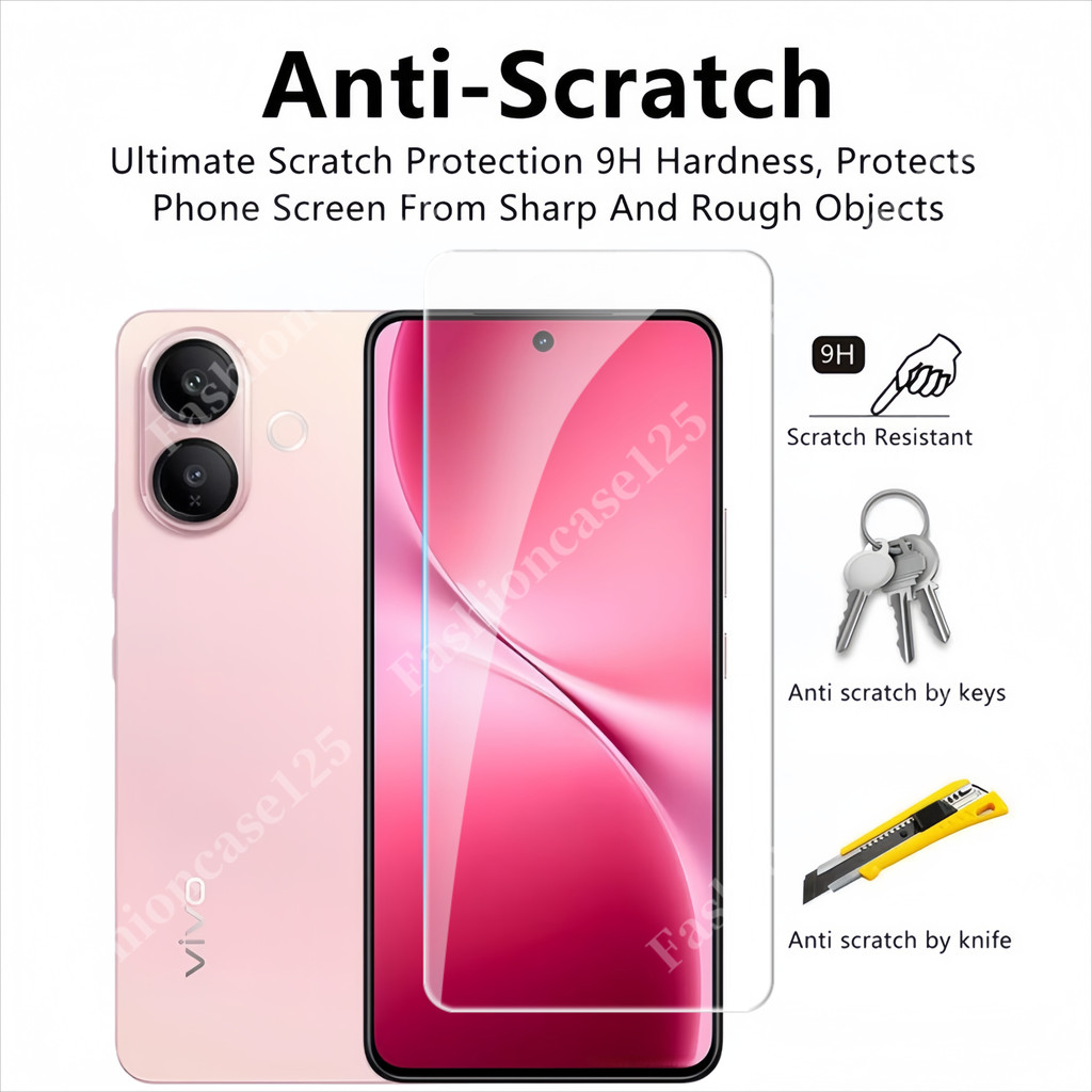 2in1 Vivo V60 Lite ป้องกันหน้าจอกระจกนิรภัยสําหรับ Vivo V60 Lite 5G 4G V60Lite 2025 ฟิล์มด้านหน้ากลับเลนส์ 9H ความแข็งโปร่งใสทั้งหมด Anti - รูปที่ 2