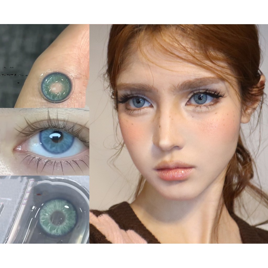 (1 คู่)HMXZZI ยี่ห้อ Serltyca ,14.20mm,Gdia:13.4mm เกรดสูง,(เกรด 0-10.00), คอนแทคเลนส์ 6 เดือนใช้(สีน้ําเงิน)