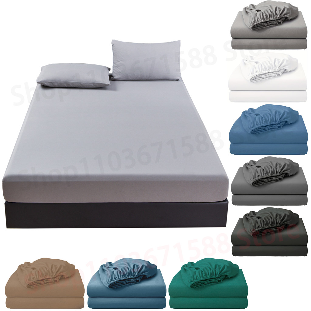 3pc  Fitted Sheet Set Brushed fabric Soft Comfortable Breathble Bedding Set for Bedroom 1 bed sheet 