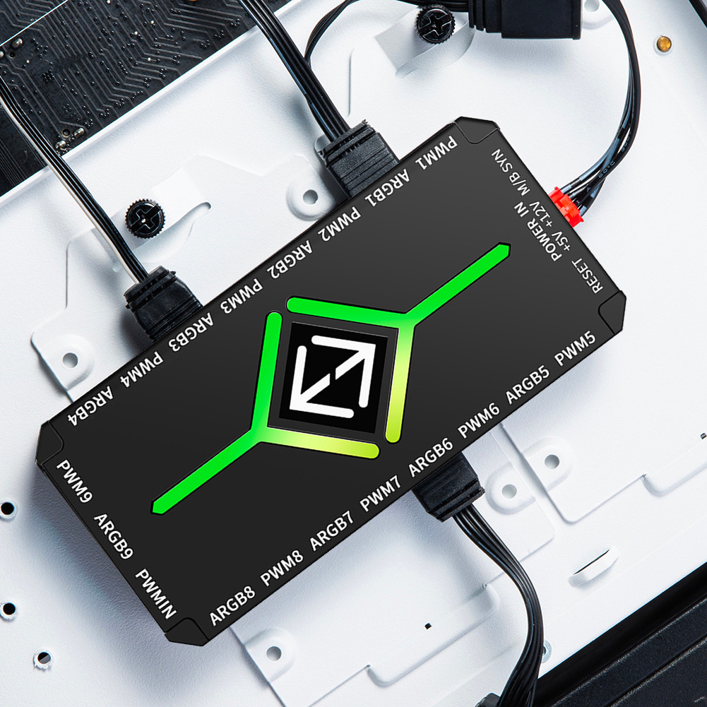 1 ถึง 9 3 ใน 1 พีเอ็มเอ็ม พัดลมแม่เหล็ก ฮับ ตัวแยกสัญญาณ พร้อมรีโมทสําหรับคอมพิวเตอร์พีซีกรณีพัดลม - รูปที่ 6