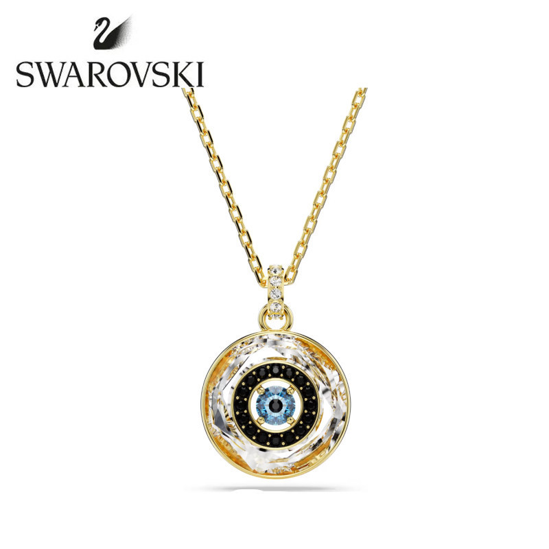 SWAROVSKI (ใหม่)Symbolica Evil eye รอบตัดพลอยสีสร้อยคอจี้ S925 สร้อยคอแฟชั่น 2QRM