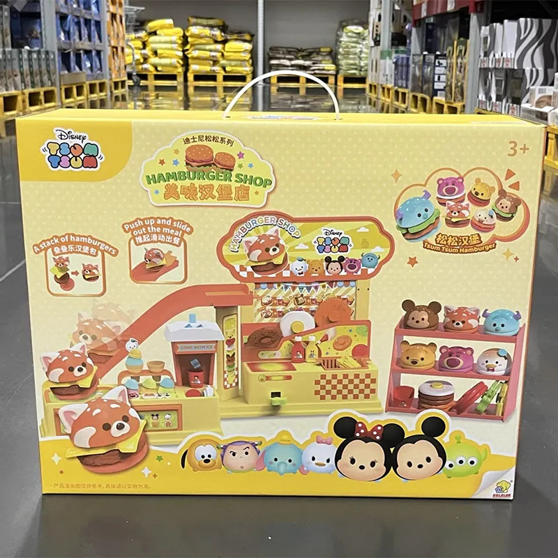 Qun Sam Daigou Songsong DIY ร้านเบอร์เกอร์แสนอร่อยจําลองบ้านเล่นแผงลอยของเล่นเล่นตามบทบาทเพื่อการศึก
