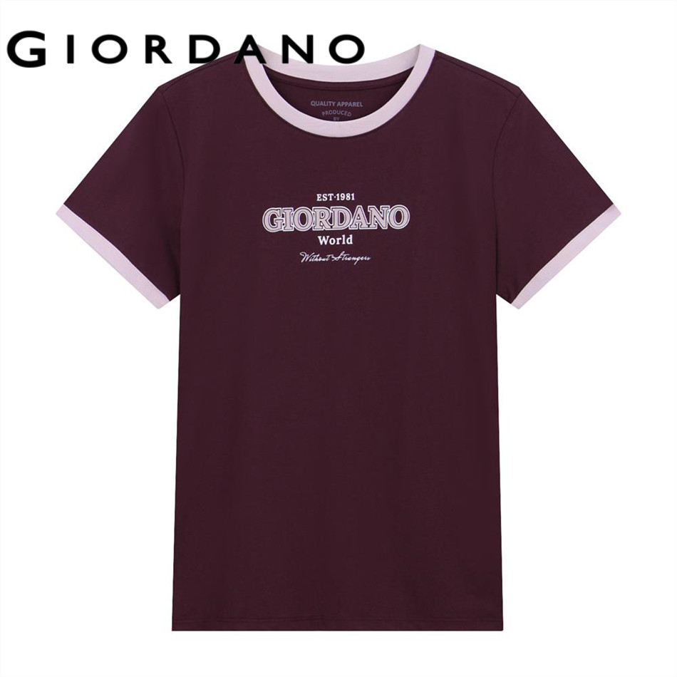 GIORDANO เสื้อยืดผู้หญิง Women's Comfort Printed Tee 05395241