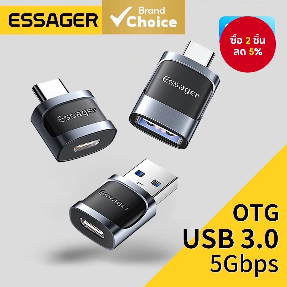 อะแดปเตอร์ Essager OTG Type C เป็น USB Micro USB เป็น Type C อะแดปเตอร์ OTG USB 
