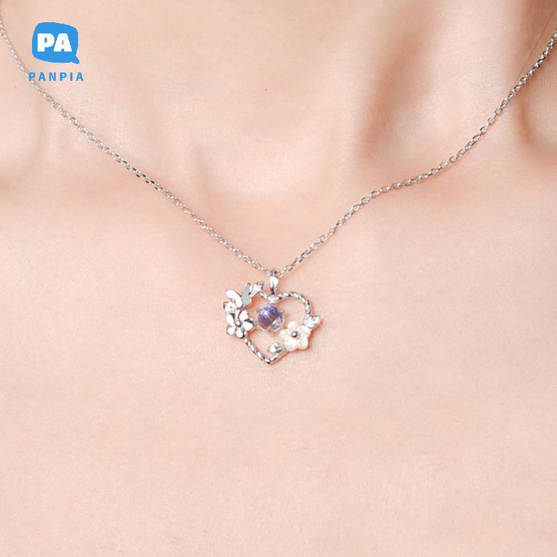 [NBI] สร้อยคอจี้หัวใจดอกไม้ประณีตสําหรับผู้หญิงคริสตัลเพทายโซ่กระดูกไหปลาร้าเครื่องประดับงานแต่งงาน 