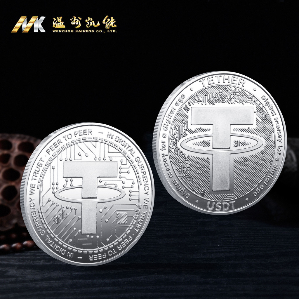 เหรียญที่ระลึกโลหะ เหรียญไททัน Bitcoins ต่างประเทศที่กําหนดเอง คอลเลกชันเหรียญ USDT