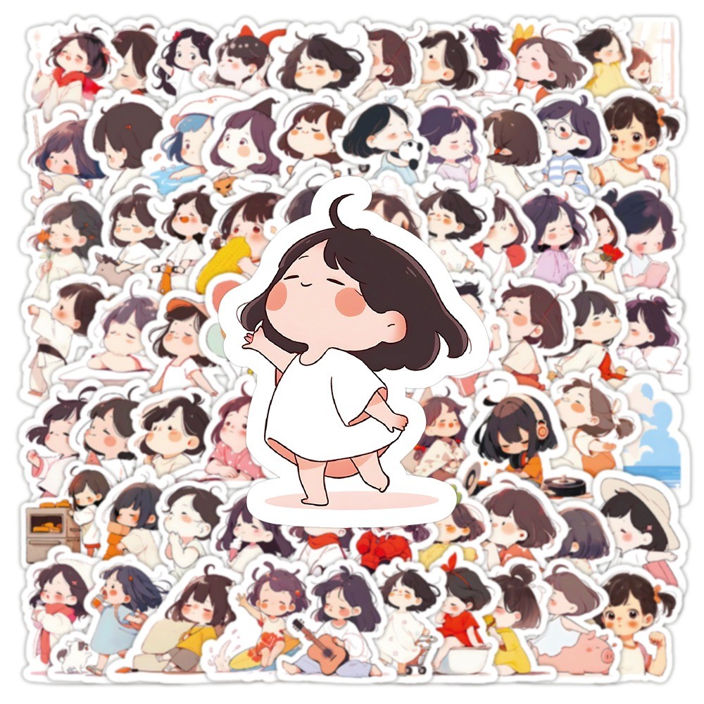 ชุดสติ๊กเกอร์สไตล์สาวขี้เกียจ 103 ชิ้น - สติ๊กเกอร์ความงามน่ารักสําหรับวารสาร, ขวดน้ําและแล็ปท็อปตกแต่ง - รูปที่ 4