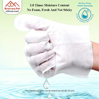 [Bratvee] ถุงมือทำความสะอาดสัตว์เลี้ยง ถุงมืออาบแห้งสุนัข-แมว Pet Grooming Gloves 6ชิ้น/แพ็ค