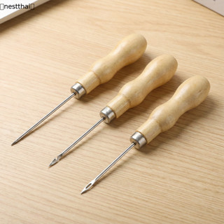 🍉เหล็กปลายแหลมเจาะ เครื่องมือเจาะหนัง เหล็กแหลมด้ามไม้ งานDI…