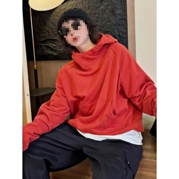 hoodie hoodie murah rm5 hoodie man Women's American Style Red Hooded Sweatshirt - Loose Fit for Spri