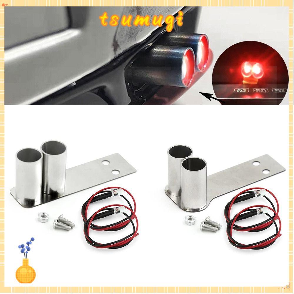 TSUMUGI รุ่นรถจําลองท่อไอเสีย,พร้อมไฟ LED รุ่นการปรับเปลี่ยนรถท่อไอเสียโลหะคอหาง,ติดตั้งง่ายสําหรับ 