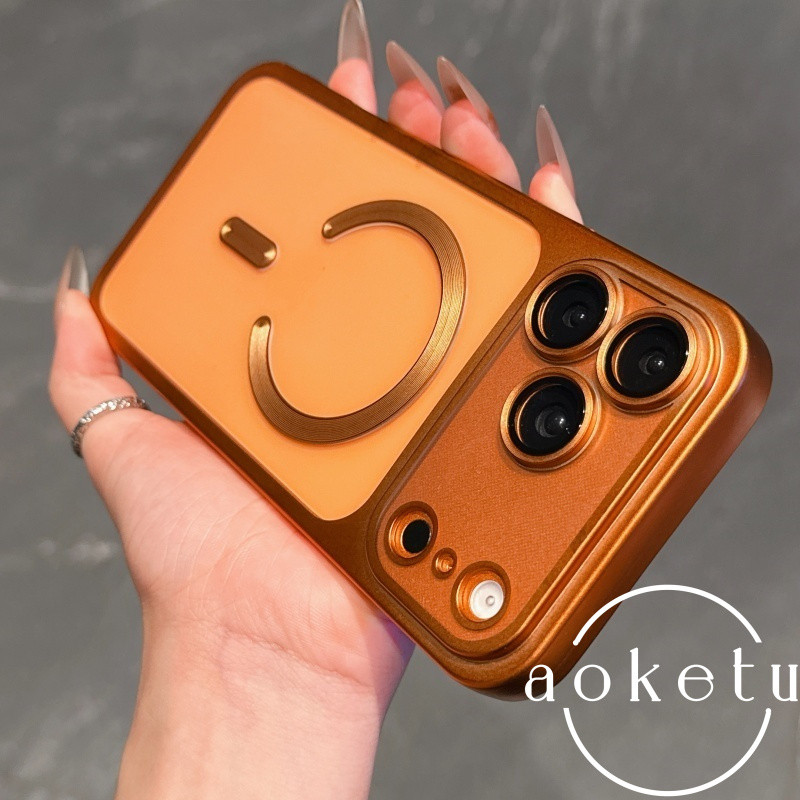 เหมาะสําหรับ แอปเปิล 17 โปรแม็กซ์ เคสโทรศัพท์แหวนดูดแม่เหล็กเลเซอร์ออโรร่าเปลี่ยนสี ไอโฟน 16 ฮาร์ด 16/15/14/13 รวมทุกอย่างป้องกันการตกเคสป้อ